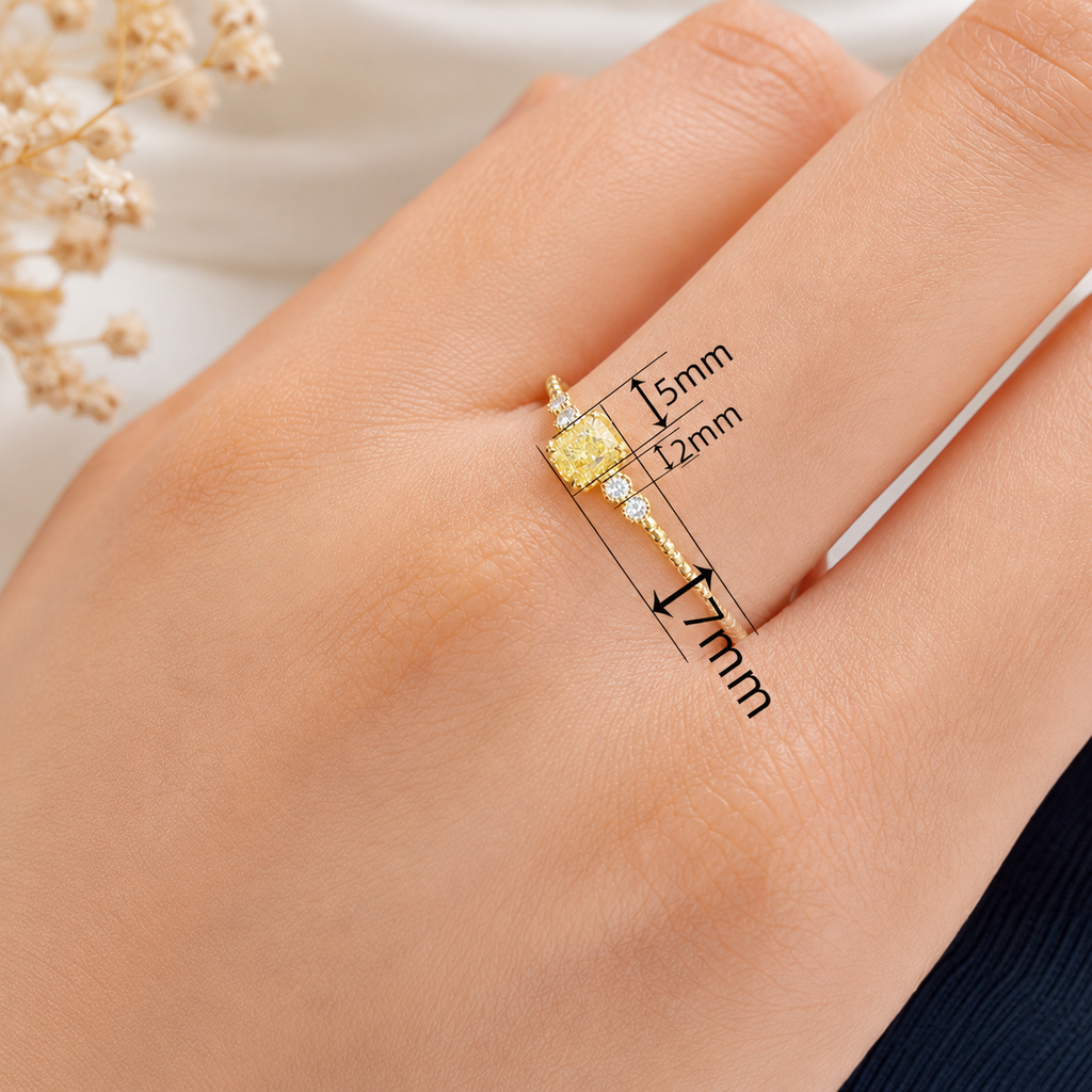 Anel Aurora Dourado com Zircónias